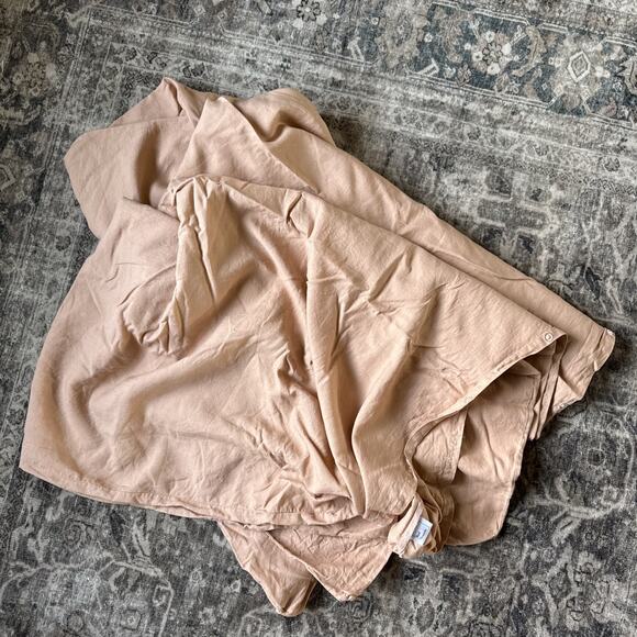 Bed Thread 100% Washed Linen Duvet Cover Faded Orange Neutral Full/Queen 80x90" - Picture 2 of 6